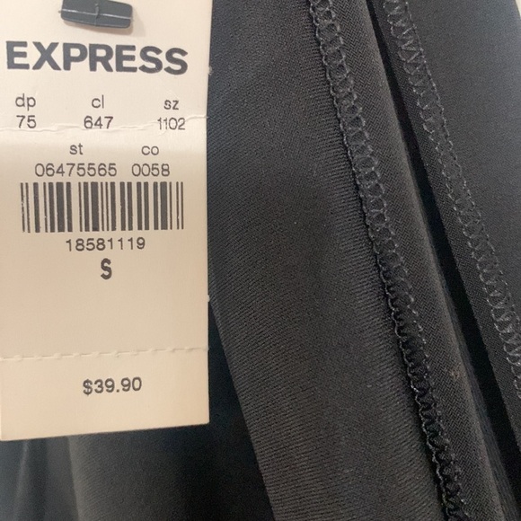Express Blouse Top deep neckline blouse size S Black color - Picture 3 of 7